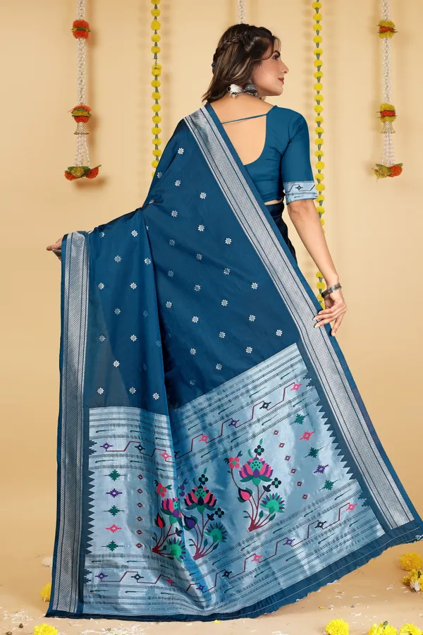 Rama_Green_Paithani_Silk_Saree_Crafted_with_Perfection_With_Blouse_Piece_Attached